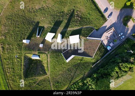 Archeopark Pavlov. Berühmtes Wahrzeichen in Südmähren. Tschechische Republik, Mitteleuropa.CHKO Palava, Pavlov,Prähistorisches Museum,archäologischer Park Morava vi Stockfoto