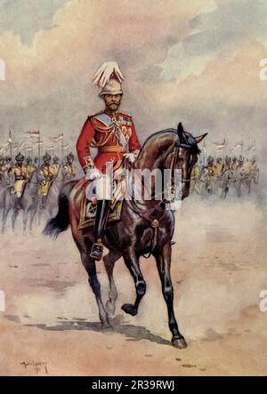 Seine Majestät König-Kaiser König George V. gemalt von Major Alfred Crowdy Lovett, (1862-1919) aus dem Buch " The Armies of India " von Major George Fletcher MacMunn, (1869-1952) Publikation vom 1911 Publisher London, Adam and Charles Black Stockfoto