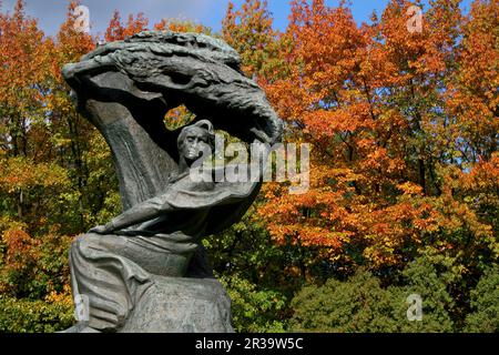 Fryderyk Chopin Denkmal in Warschau im Herbst Farben Stockfoto