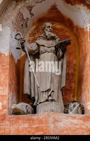 San Antonio de La Fachada de la Iglesia, Convento y Hospital de Sant Antoni de Palma. Sant Antoniet, Mallorca, Balearen, Spanien. Stockfoto