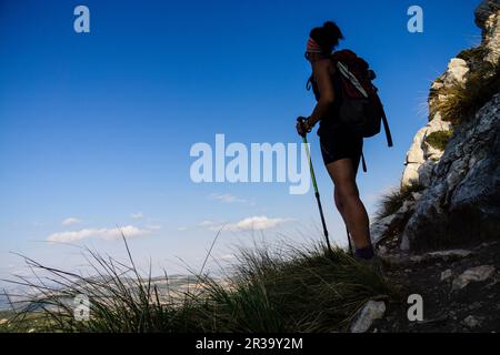 Puig de Galatzo, 1027 U-Bahnen. Sierra de Tramuntana. Mallorca. Islas Baleares. Spanien. Stockfoto