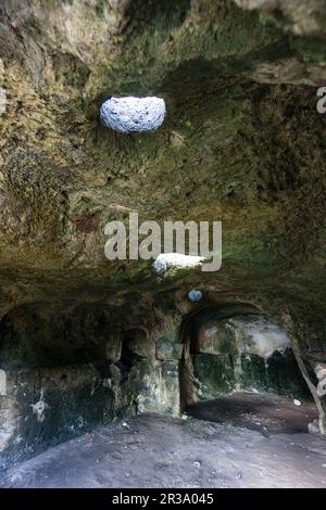 Hipogeo, römische Stadt Pollentia, Republikanische Ära, 123 v. Chr., gegründet von Quintus Caecilius Metellus, Alcudia, Mallorca, Balearen, Spanien. Stockfoto