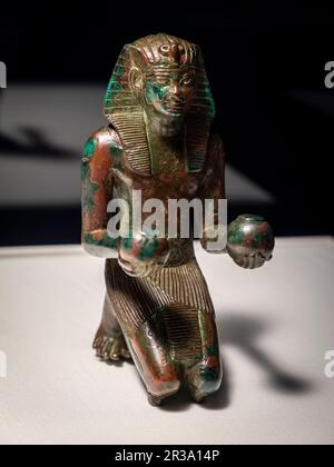 Statuette des pharao Tutmosis IV., Bronze, 18. Dynastie regierende Tutmosis IV., Ägypten, Sammlung des British Museum. Stockfoto