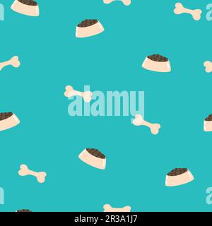 Vektordarstellung für Nahtloses Muster von Hundefutter, Stock Vektor