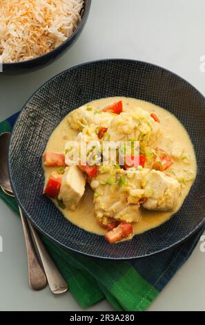 Ein einfaches mildes Fischcurry Stockfoto