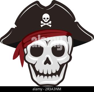 Piraten-Schädelkopf-Vektordarstellung Stock Vektor