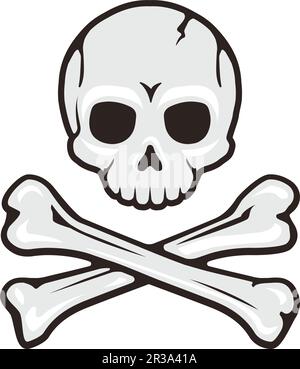 Vektordarstellung von Schädel und gekreuzten Knochen Stock Vektor