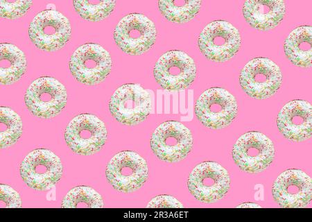 Muster aus Ringdonuts Stockfoto