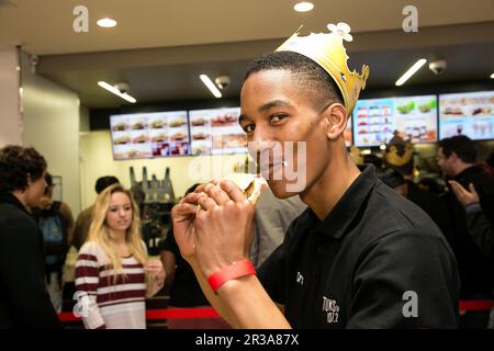 Burger King Restaurant, Eröffnungstag Stockfoto