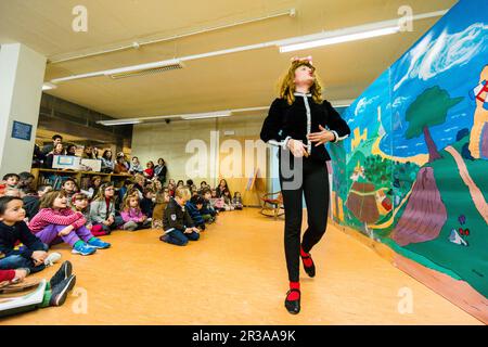 Cuento Escenificado, Biblioteca Pública de Palma "Können Verkäufe", Palma, Mallorca, Balearen, Spanien, Europa. Stockfoto