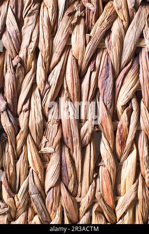 Korbstruktur aus Rattan oder Korb. Hintergrund der Korboberfläche. Hintergrund des Musters. Wine Wicke Aus Holz Stockfoto