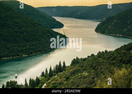 Canal de Lim, Limski-Kanal, Halbinsel Istrien, Croacia, Europa. Stockfoto