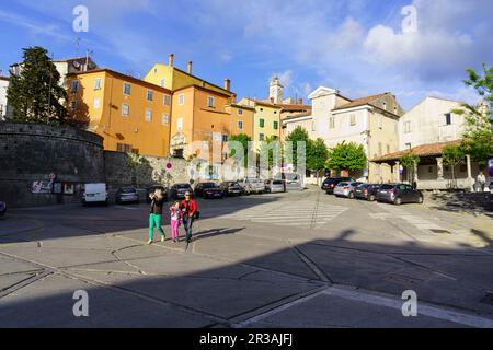 Labin (Albona), Halbinsel de Istria, Croacia. Stockfoto