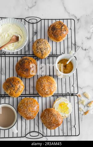 Hausgemachte Minibrötchen Stockfoto