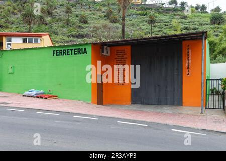 Kleine verschlafene Stadt Hermigua, La Gomera Stockfoto