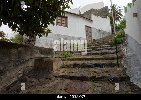 Kleine verschlafene Stadt Hermigua, La Gomera Stockfoto