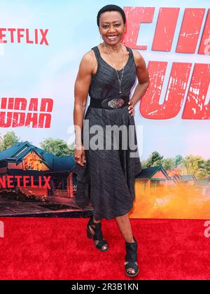 LOS ANGELES, KALIFORNIEN, USA - MAI 22: Die tobagonisch-kanadische Schauspielerin Barbara Eve Harris trifft am 22. Mai 2023 auf der Premiere von Netflix's „FUBAR“ Staffel 1 auf der AMC The Grove 14 in Los Angeles, Kalifornien, USA ein. (Foto von Xavier Collin/Image Press Agency) Stockfoto