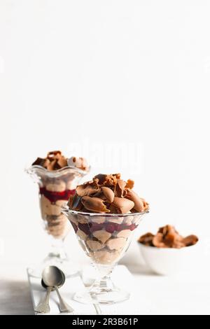Vollmilch-Schokolade-mousse Stockfoto