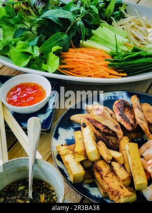 Füllungen für vietnamesische Frühlingsrollen Stockfoto