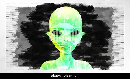 Künstlerische 3D-Illustration eines Außerirdischen Stockfoto