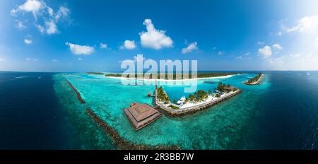 Malerischer Blick auf die Insel Lankanfushi in Male Atoll, Malediven Stockfoto