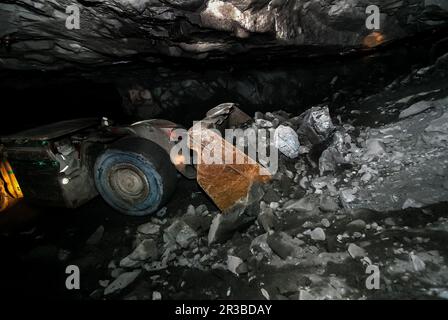 Unterirdischer Platin-Bergbau Stockfoto