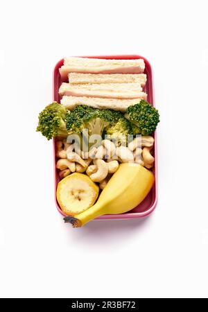 Lunchbox mit gesunder nahrhafter Mahlzeit Stockfoto