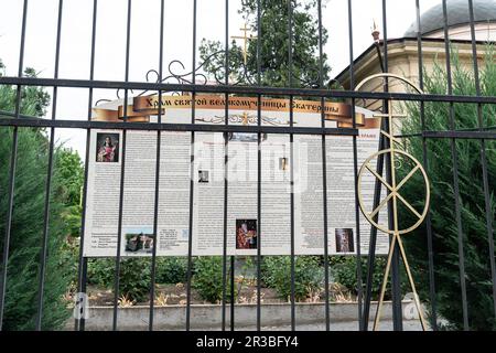 Kherson, Ukraine. 22. Mai 2023. Blick von außen auf die Kathedrale von St. Catherine in Kherson. Während der Besetzung hat Russland die Überreste von Prinz Potemkin entfernt und nach Russland transportiert. (Foto: Lev Radin/Pacific Press) Kredit: Pacific Press Media Production Corp./Alamy Live News Stockfoto