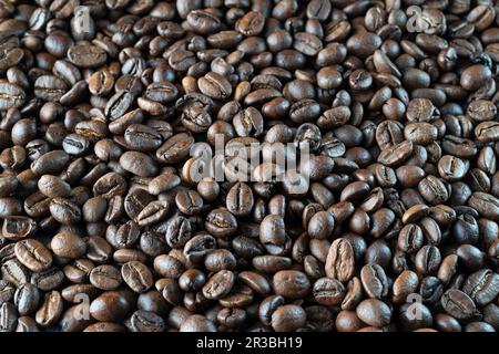 Frisch gerösteten Kaffeebohnen Stockfoto
