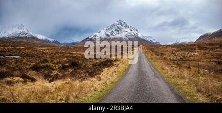 UK, Schottland, West Highland Way, der sich durch Glen Coe erstreckt Stockfoto