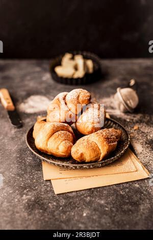 Frühstücksbutter Croissants Stockfoto