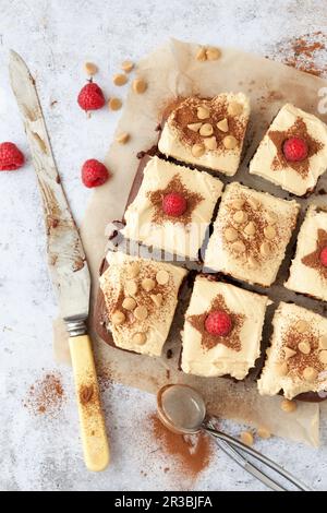 Erdnussbutter-Brownies Stockfoto