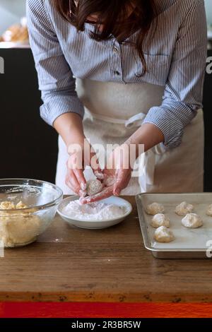 Zartes Amaretti - Making of Stockfoto