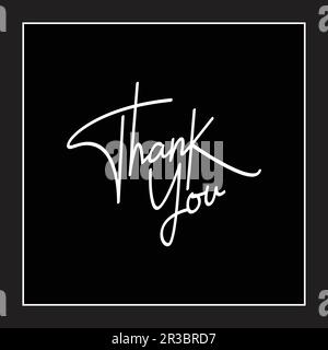 Dankeskarte im handgeschriebenen Signature Style Stock Vektor
