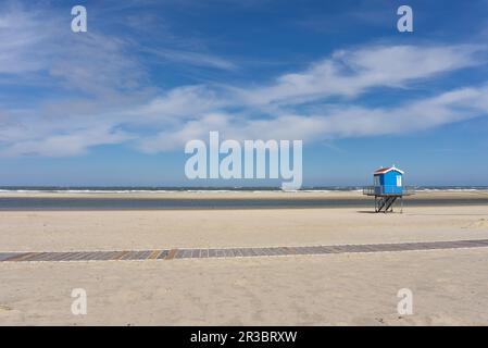 Beach Sea; Rocket Float Tower Stockfoto