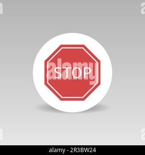 Stoppschild rundes Vektorsymbol flaches Design Stock Vektor
