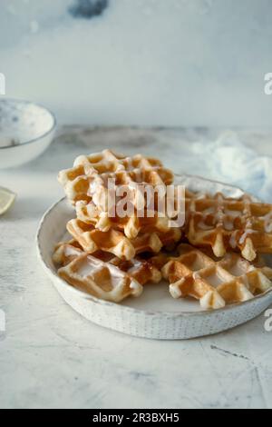 Lüttich-Waffeln (Gaufres de Licge) Stockfoto