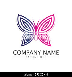 Beauty Butterfly Vector Icon gestalte ein Tier Stock Vektor