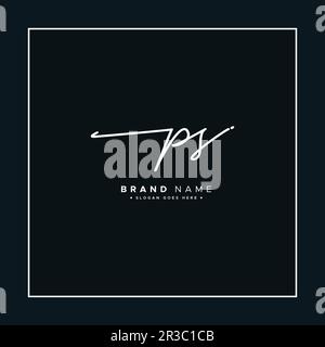 Handgeschriebenes Signature Logo von PS – Vector-Logo-Vorlage für Beauty, Modegeschäft und Fotografie Stock Vektor