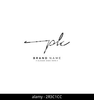 PK Initial Logo in Signature Style for Photography and Fashion Business – Handgezogenes Signature Logo Vector Stock Vektor