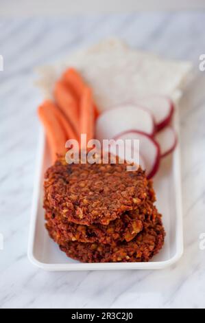 Vegetarische Burger mit roten Bohnen Stockfoto