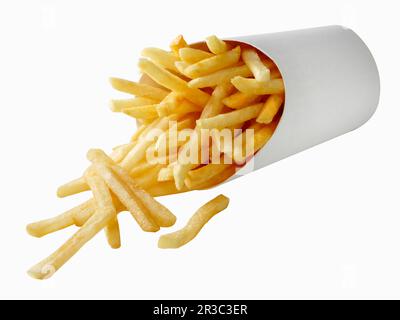 Frittierte Kartoffeln in einem allgemeinen Fast-Food-Behälter Stockfoto