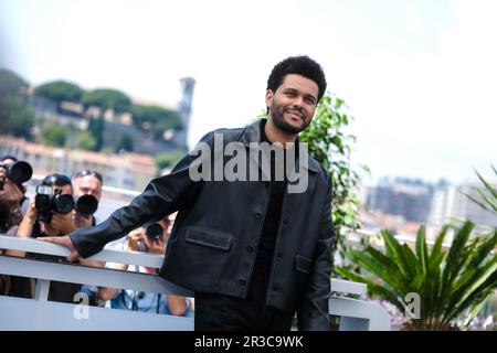 Cannes, Frankreich. 23. Mai 2023. Abel Makkonen Tesfaye alias The Weeknd fotografiert während der Fotokonferenz für die Idol im Rahmen des Internationalen Filmfestivals 76. in Cannes im Palais des Festivals in Cannes, Frankreich Bild von Julie Edwards/Alamy Live News Stockfoto