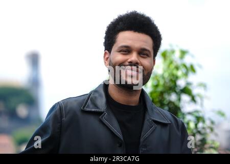 Cannes, Frankreich. 23. Mai 2023. Abel Makkonen Tesfaye alias The Weeknd fotografiert während der Fotokonferenz für die Idol im Rahmen des Internationalen Filmfestivals 76. in Cannes im Palais des Festivals in Cannes, Frankreich Bild von Julie Edwards/Alamy Live News Stockfoto