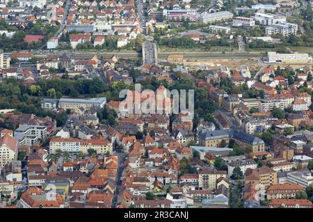 Landau in der Pfalz aus der Vogelperspektive Stockfoto