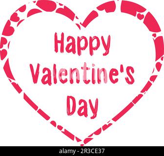 Vektordesign mit rotem Herz am Valentinstag Stock Vektor