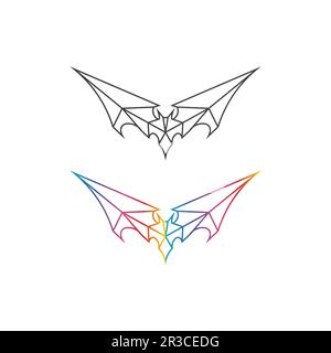 Design für Logo-Vorlage mit Vektorsymbol für Fledermaus-Flügel Stock Vektor
