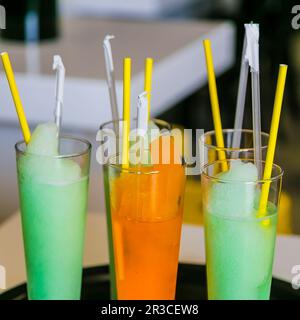 Begrüßungsgetränke bei einem Galadinner-Bankett für eine Unternehmensveranstaltung Stockfoto