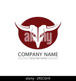 Bull-Logo und Symbole Vektor Vorlage Symbole App Stock Vektor