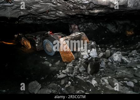 Unterirdischer Platin-Bergbau Stockfoto